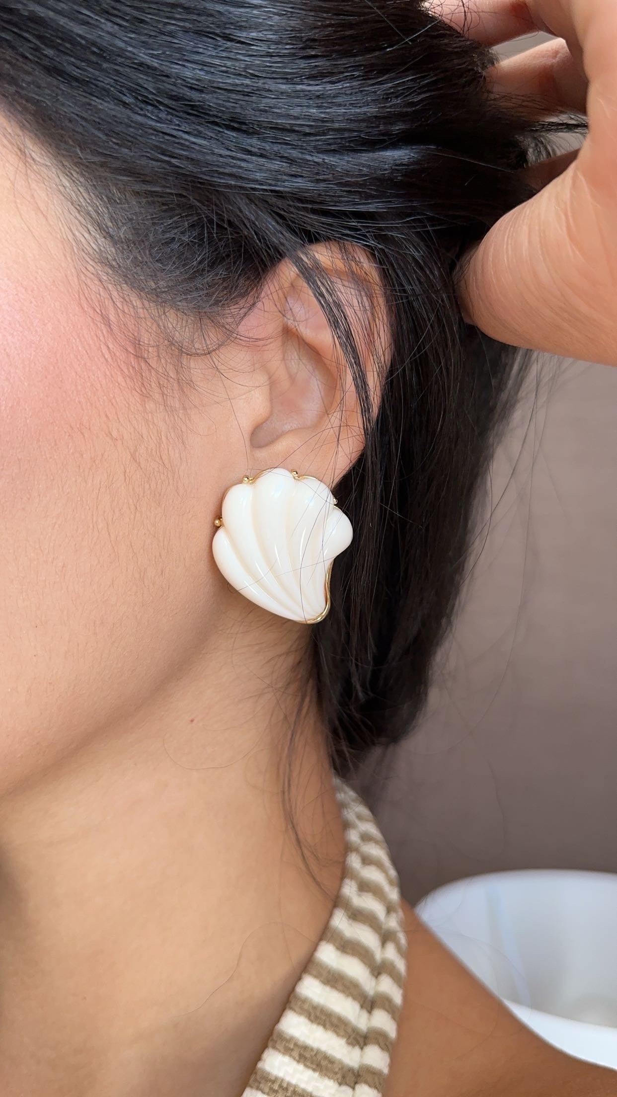 by anthropologie coral earrings
