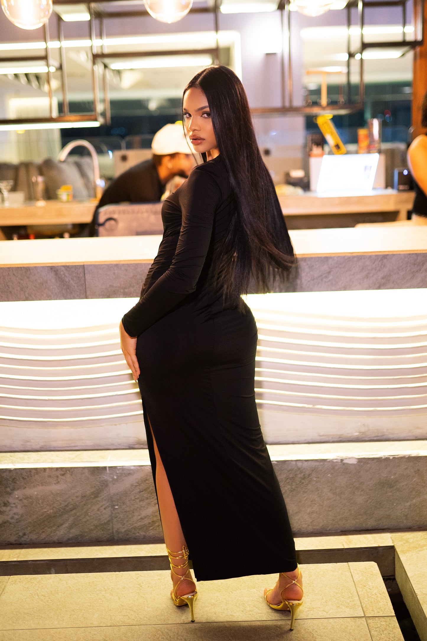 Bardot evening dress