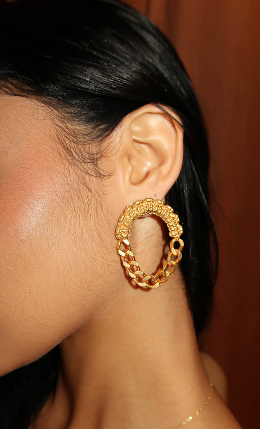 gold color earring from urban outfitters