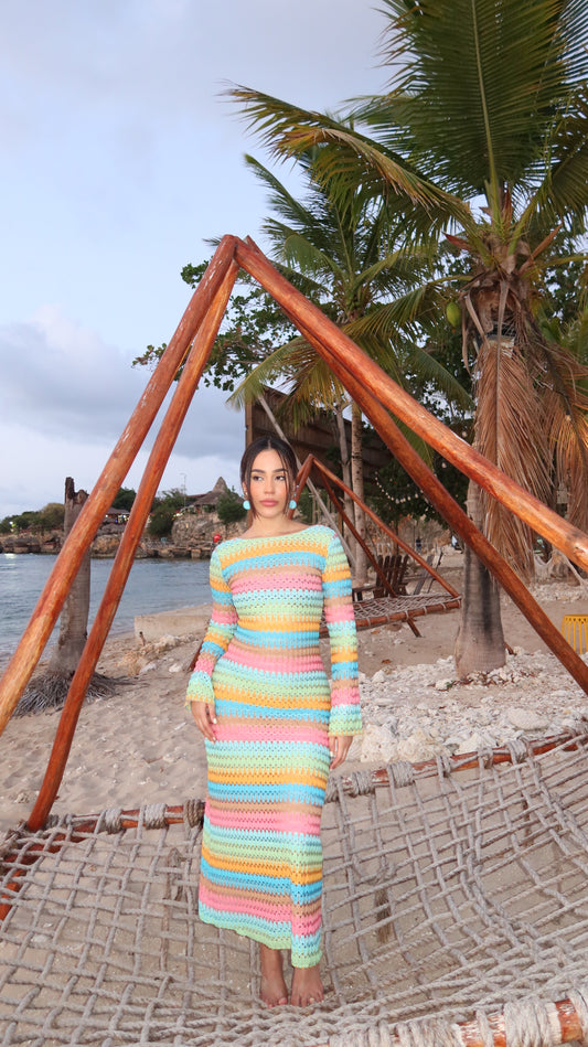 multi color beach wear dress