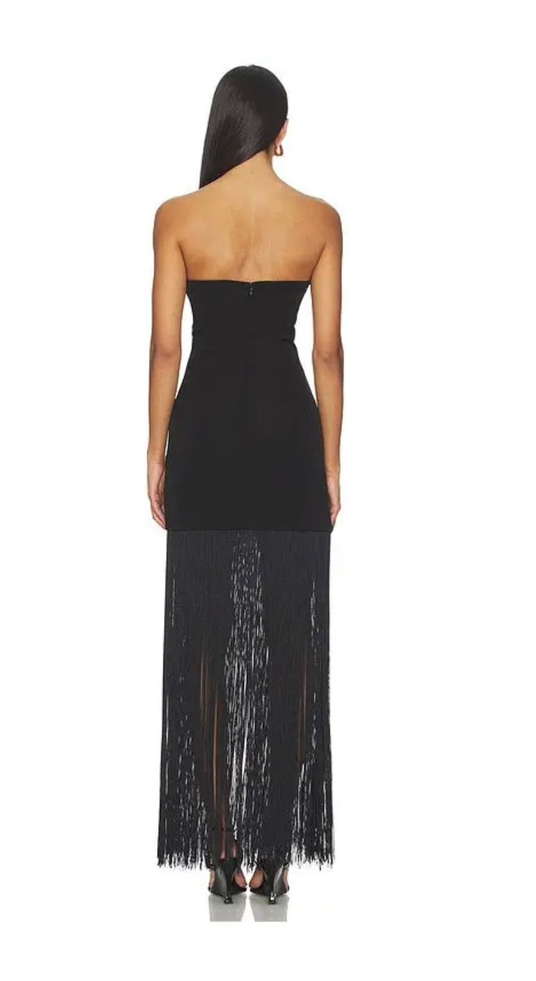 mare mare strapless fringe maxi dress